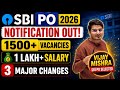 SBI PO Notification 2026 Out🔥1500 Vacancies | Major Changes in Pattern | 45 Days Roadmap