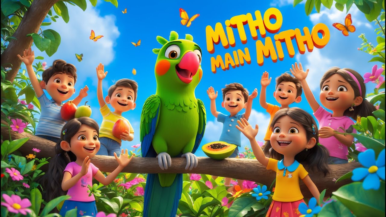 Mitho Mitho Main Tota | Cute Parrot | तोता मैं तोता Hindi Rhyme for ...