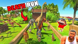 JUNGLE MONSTER BOSS DEATH RUN vs 100 UNITS SHINCHAN and CHOP in ANIMAL REVOLT BATTLE SIMULATOR