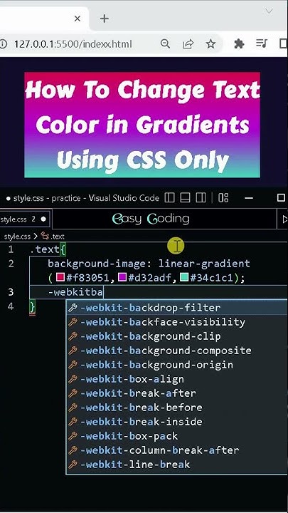 Gradients Text Color Using HTML & CSS #shorts #youtubeshorts #youtube # ...
