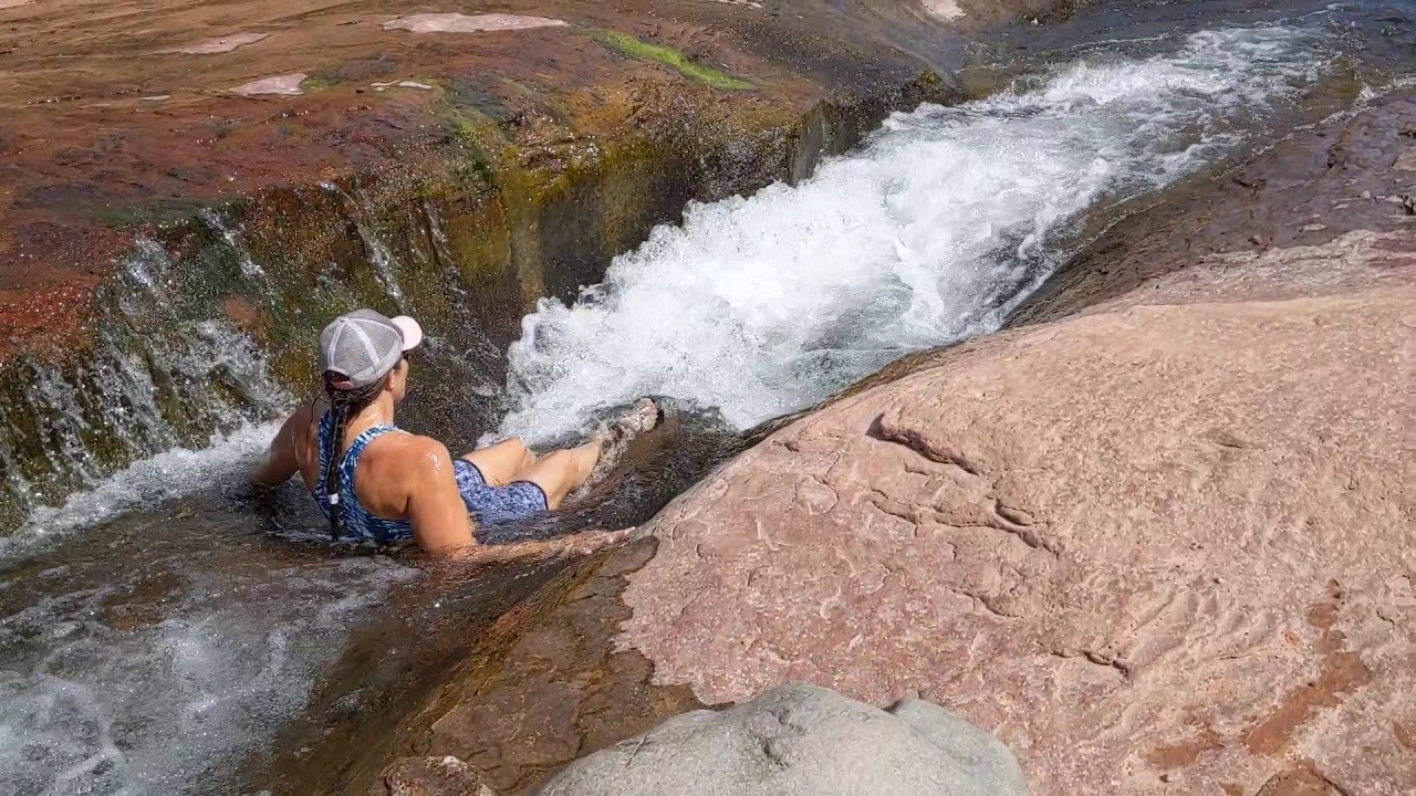 Slide Rock State Park Natural Rock Water Slide - YouTube