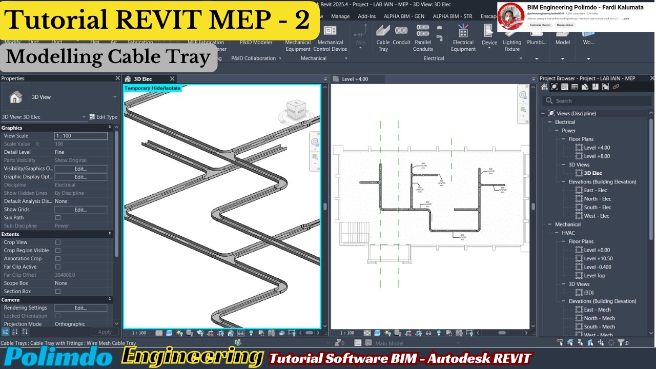 Tutorial Revit MEP Part 2 Modelling Cable Tray - YouTube