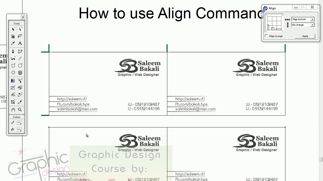 How to use Align Command in Freehand 10 - YouTube