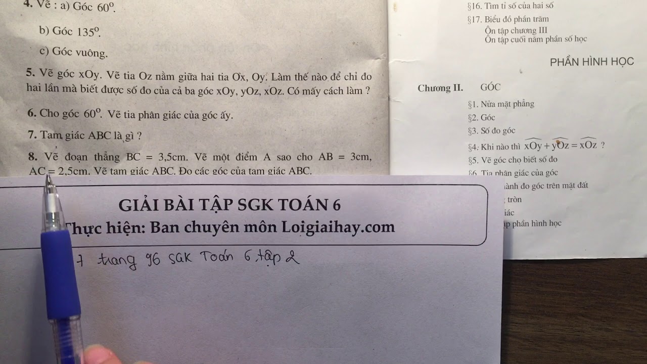 Giải Bai 7 Trang 96 Sgk Toan 6 Tập 2 Youtube