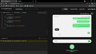AI CHATBOT USING JAVA SCRIPT. BINARY CODE BOT