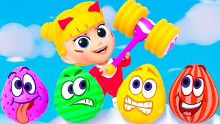 Video thumbnail of "Surprise Eggs for Kids | Learn To Count | Kids Songs & Nursery Rhymes"