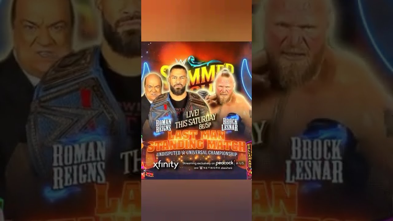 WWE SummerSlam 2022 Roman Reigns vs Brock Lesnar Moving Match Card
