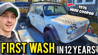 Classic Mini Cooper Forgotten in a Garage for 12 Years Gets its First Detail