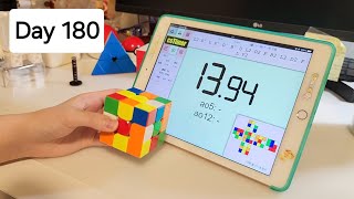 1 Year Cubing Challenge: Day 180/365 (ao5 14.91) | Noob Cuber