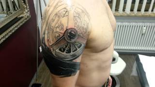 clock tattoo in progress