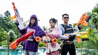 LTT Nerf War : Captain Police SEAL X Nerf Guns Fight Crime Group Dr Ken Destroy Enemy Territory