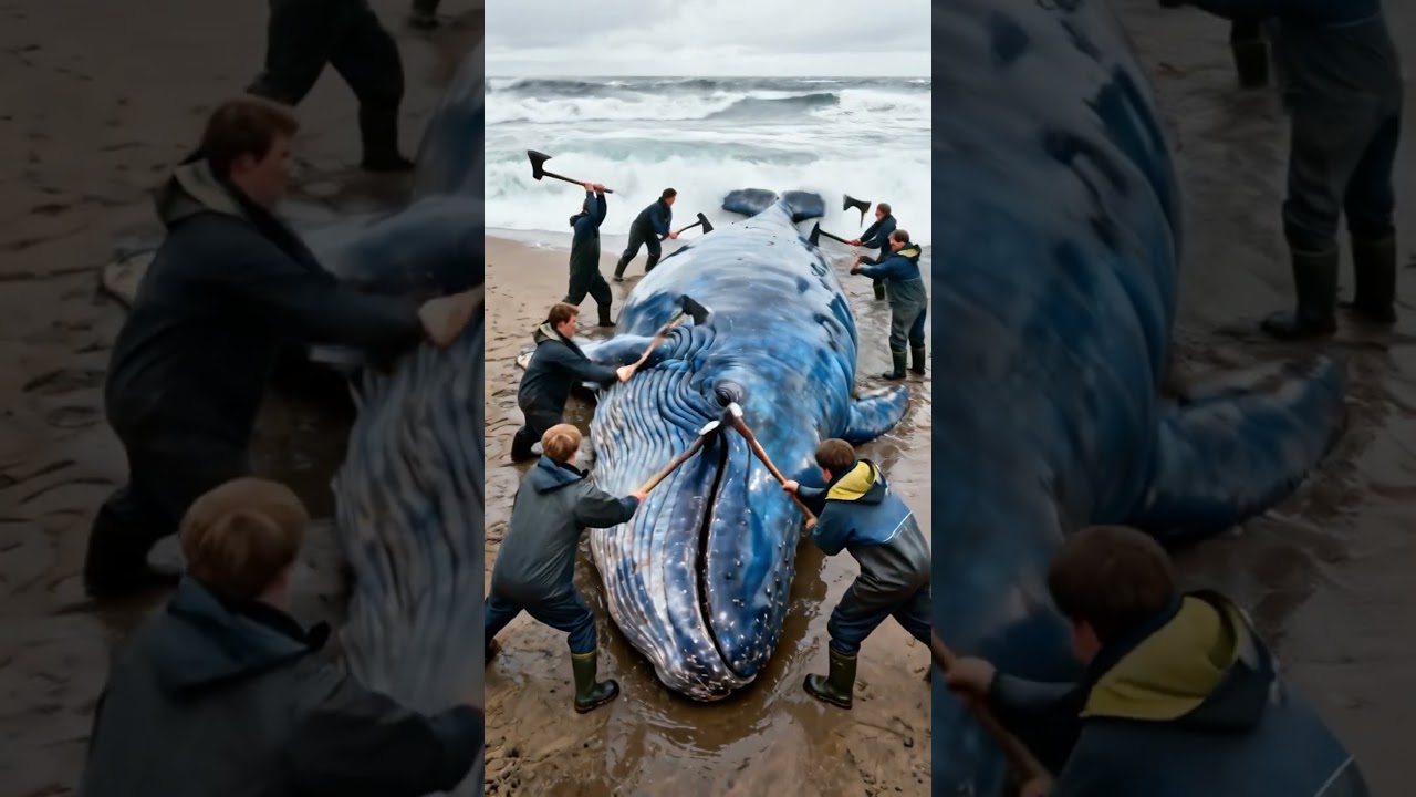 🐋 Animal Rescuers Free Stranded Whale on Beach! 