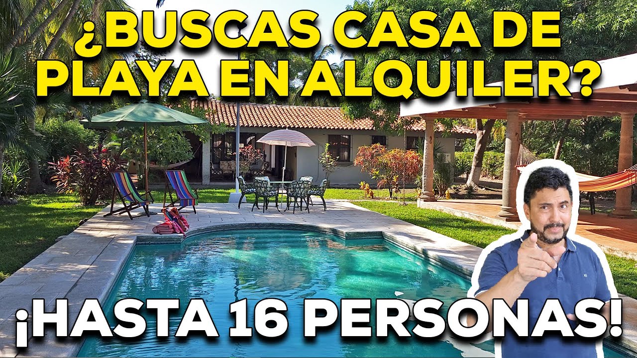 ALQUILA ESTA HERMOSA CASA DE PLAYA EN LAS VERANERAS SONSONATE PARA HASTA 16 PERSONAS.