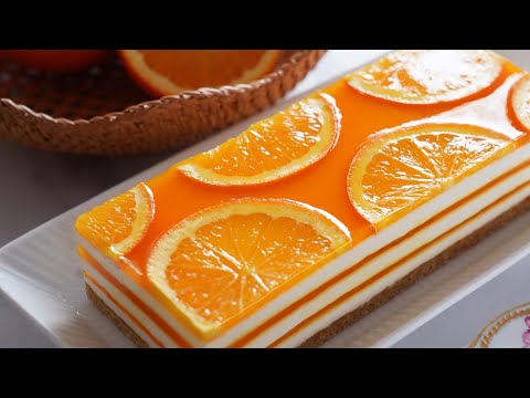         .  No-Bake  Orange Jelly  Orange Cheese Mousse Cake