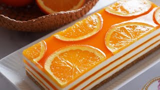 Orange cake made with lots of oranges So delicious / No bake / Orange jelly / Orange Mousse cake