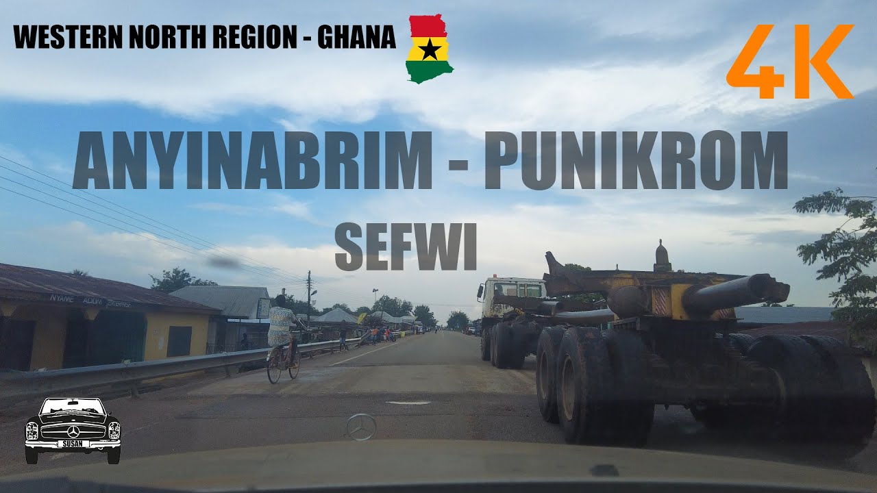 Sefwi Anyinabrim Drive To Punikrom Drive Via Camp in the Western North Region of Ghana 4K