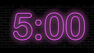 5 Minute CountDown Timer * Pink Neon Lights * Music *