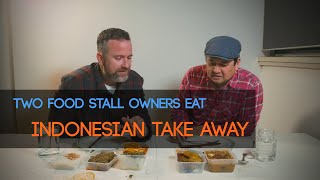 Two Sydney Food Stall owners eat Indonesian Take Away