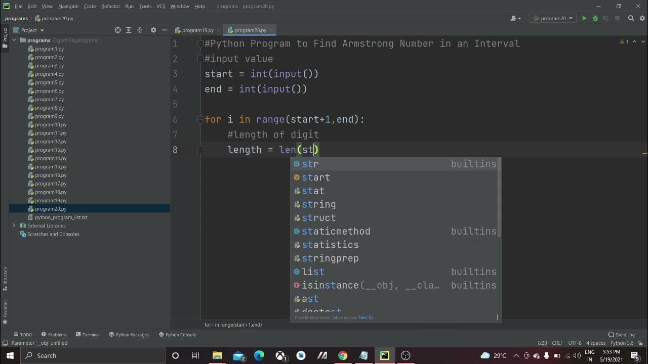 How To Find Armstrong Number in an Interval in Python - YouTube