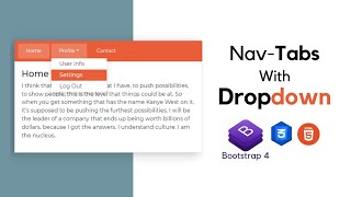 Tabs With Dropdown in Bootstrap | How to create Tab menu Using Html , Css Bootstrap