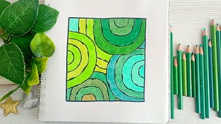 #45 GREEN Mood | 12 Green Pencils | Art Therapy 🌿
