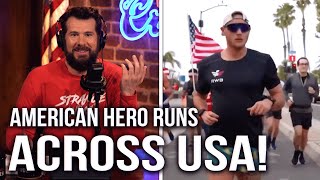 'MERICA! American Navy Lieutenant Runs Across The United States to Raise Money For Veterans!