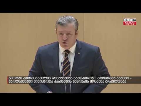 გიორგი კვირიკაშვილმა დეპუტატებს სამთავრობო პროგრამა გააცნო