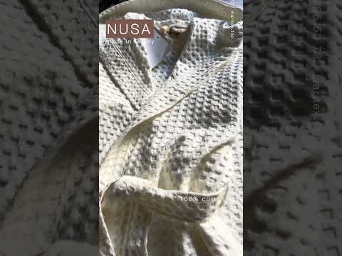 Розмір M Білий жіночий вафельний халат. Довгий. Nusa Туреччина. 100% бавовна. Якісний та щільний халат на подарунок, видео 1