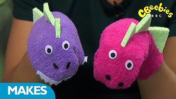 CBeebies: Make a Dinosaur Sock Puppet with CBeebies Presenters Andy and Alex