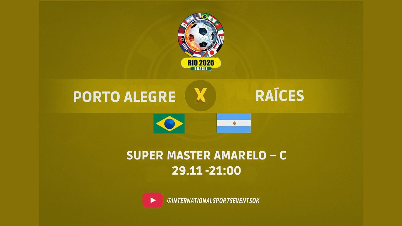 Porto Alegre (Brasil) × Raíces (Argentina)Categoria: Super Master Amarelo – C