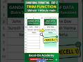 How to Use TRIM Formula in Mobile Excel | Data Cleaning Course #shorts
