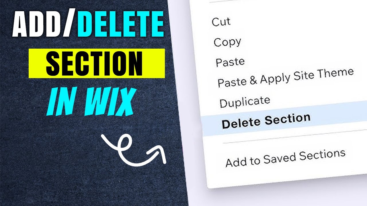 How to add/delete section in wix? Manage wix section - YouTube