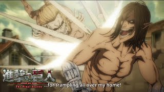 Eren vs Reiner and Porco | Attack On season 4 Episode 17