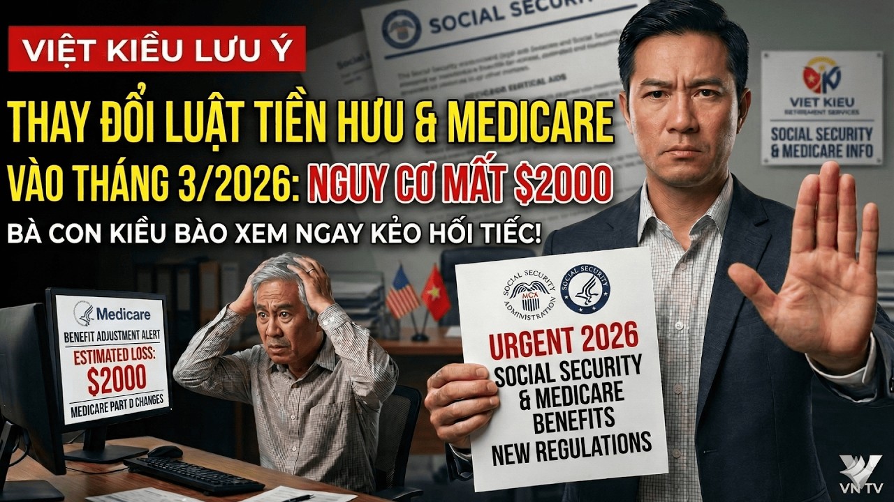 VIỆT KIỀU CHÚ Ý: MẤT TRẮNG $2000 Nếu Không Biết Luật Tiền Hưu & Medicare Thay Đổi Lớn Vào Tháng 3