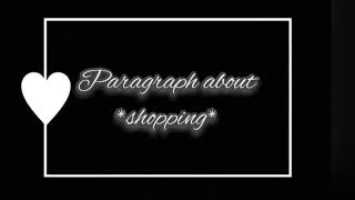 paragraph about shopping براجراف عن التسوق
