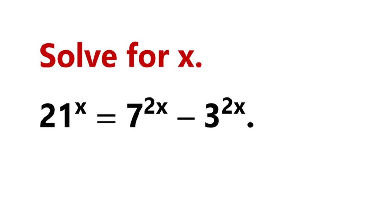 A nice exponential equation. | How to solve it? - YouTube