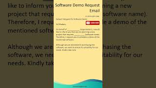 Software Demo Request Email - Email Requesting Software Demo - Emails In English - EIE