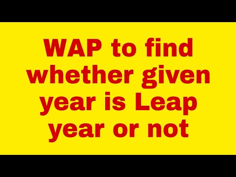 Programming in JAVA To Find Whether a Given year is Leap Year or Not ICSE/ISC Number Programming
