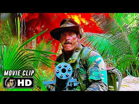 Guerilla Camp Shootout Scene | PREDATOR (1987) Jesse Ventura, Movie CLIP HD