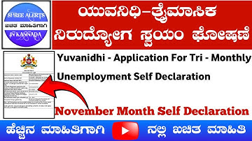 Yuvanidhi November month self declaration|Yuvanidhi new update|Yuvanidhi self declaration process