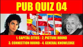 PUB QUIZ WITH ANSWERS - 4 ROUNDS &amp; TIE BREAKER