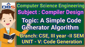 COMPILER DESIGN, Code Generation, A Simple Code  Generator Algorithm