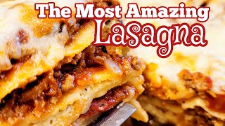 The Most Amazing Lasagna from scratch even the pasta, easy as 1,2,3 #lasagna
