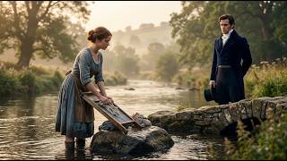 SHE WASHED CLOTHES BY THE RIVER AT DAWN—LITTLE DID SHE KNOW THE DUKE WAS WATCHING FROM THE BRIDGE