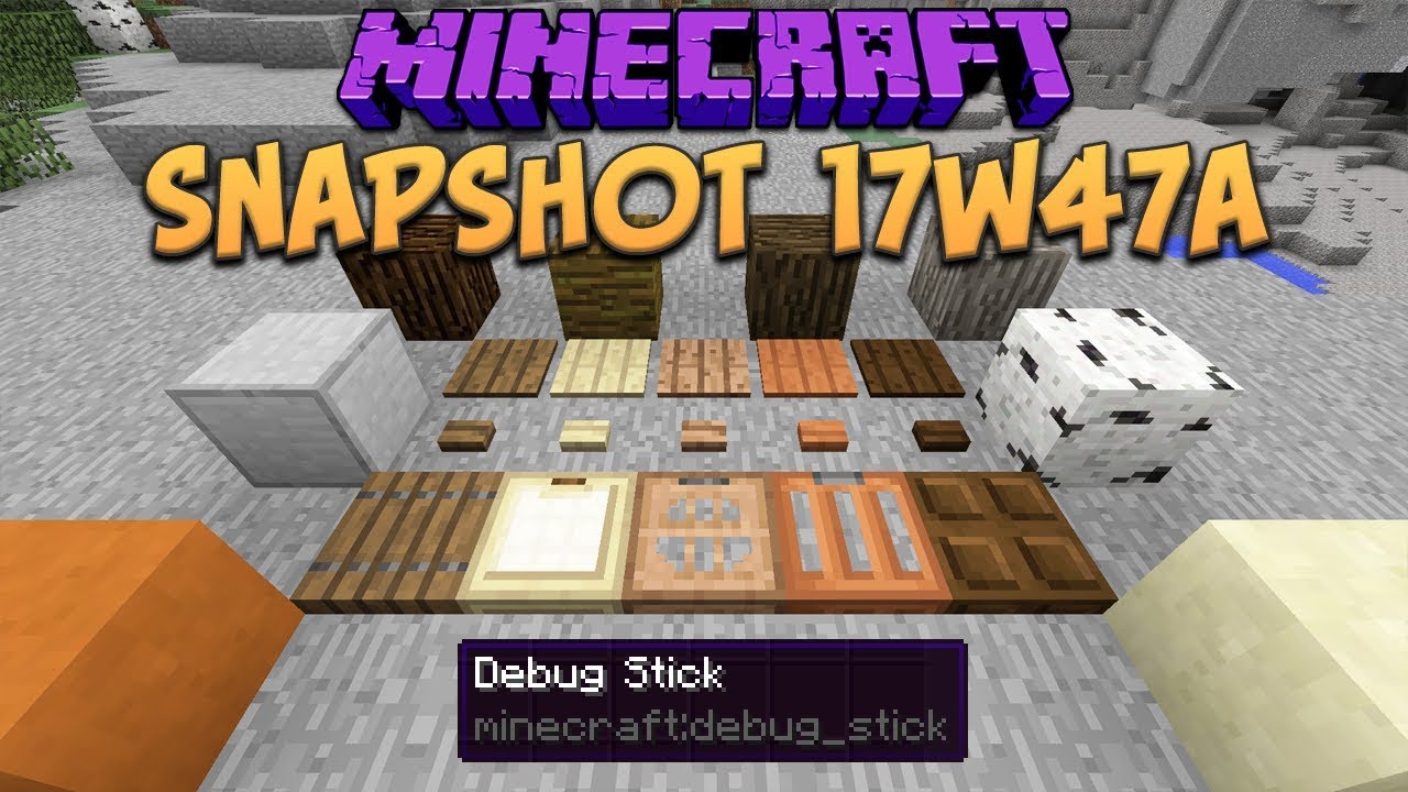 Minecraft 1 13 Snapshot 17w47a New Creative Blocks Trapdoors Buttons Debug Stick Youtube