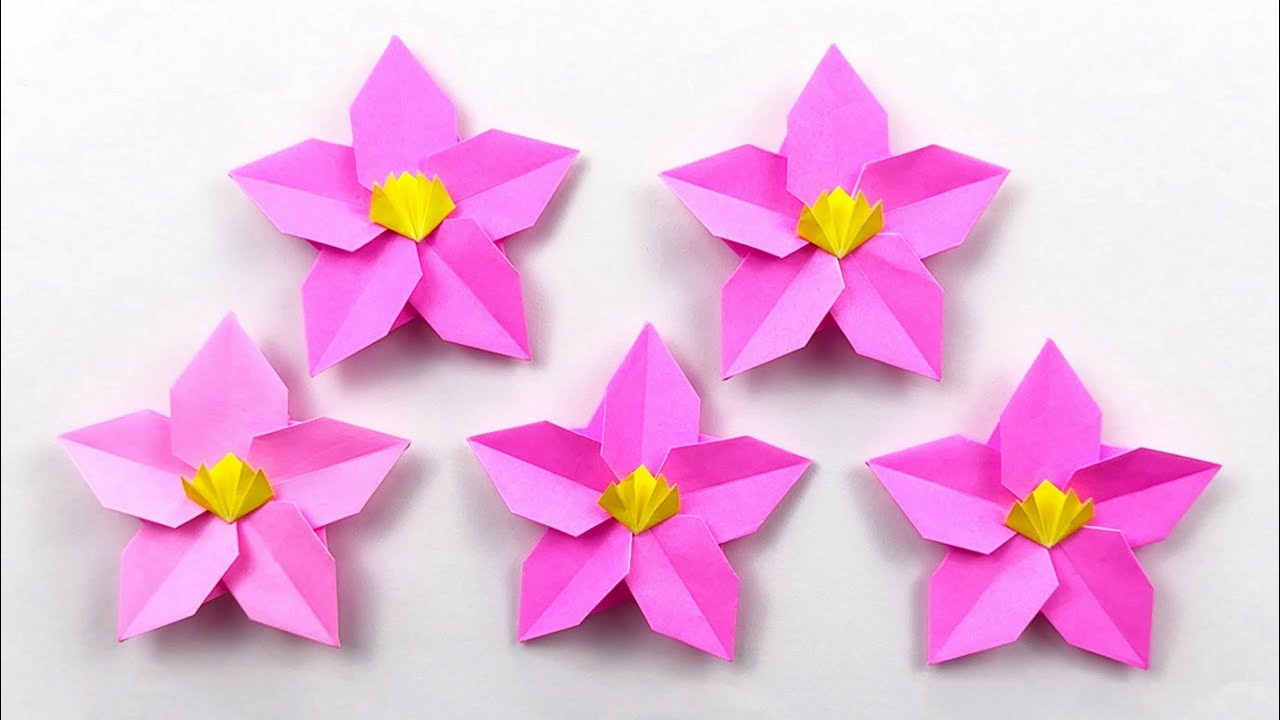 【折り紙】実に簡単な桃の花🍑How to make peach blossom#桃の花#もも#peach#花#はな#桃花#복숭아꽃#flower#折り方#おりがみ#easy#origami#紙#折纸