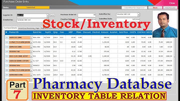 Pharmacy Database in Access Part 7-Inventory, stock table relation