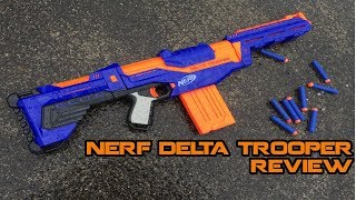 2018 NERF Delta Trooper Review (Unboxing/Firing/Chrony) | Walcom S7