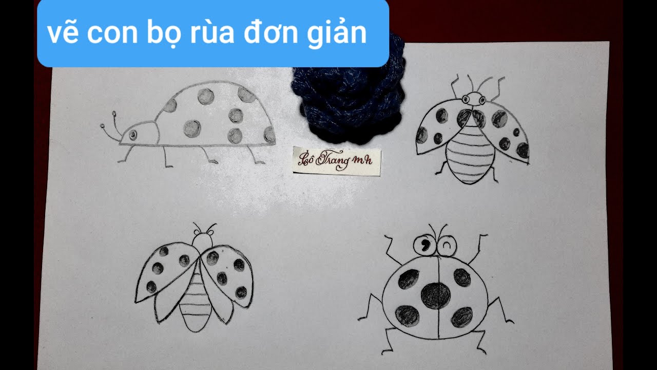 Vẽ con bọ rùa đơn giản (how to draw ladybug) - YouTube | Bọ rùa ...