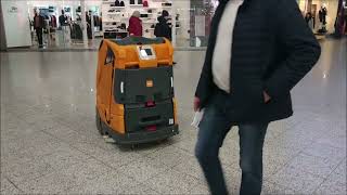 Giant robot vacuum cleaner Naski Swingobot 2000 in the shopping center